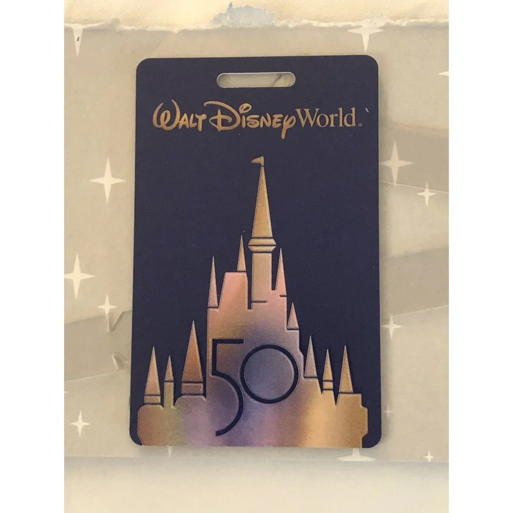 NEW Walt Disney World‎ Resort 50th Anniversary  Set of 2 Luggage Tags w/ Straps